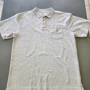 Carhartt Shirt Mens Large Tall Gray Original Fit Pocket Polo K570  Construction